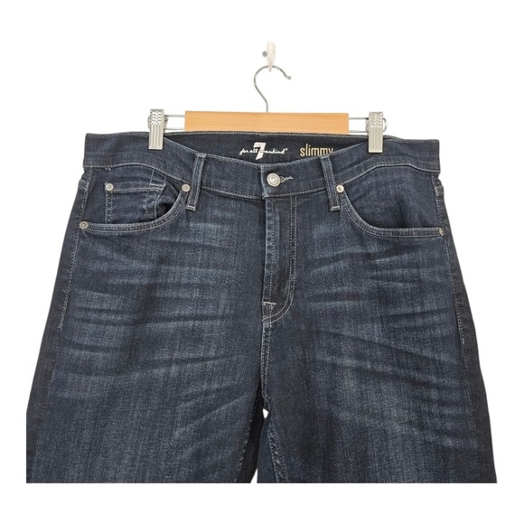 7 For All Mankind Mens Slimmy Jeans Dark Blue Wash‎ Size 34 x 34 - Picture 1 of 11